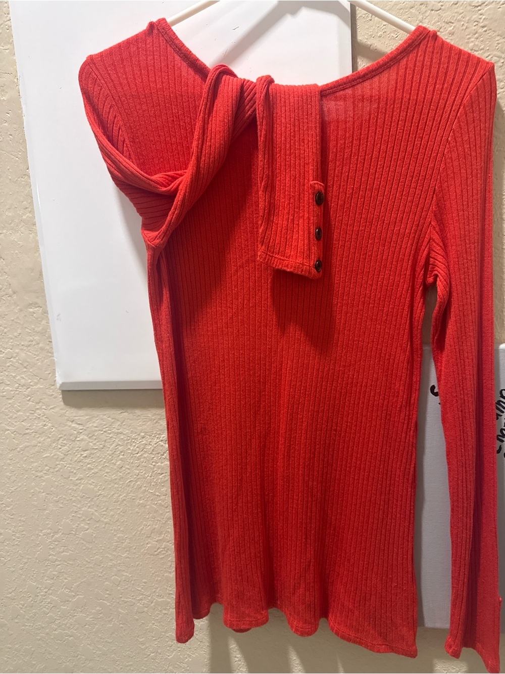 LOFT Ribbed Crew Neck Sweater - Red - Picture 4 of 4